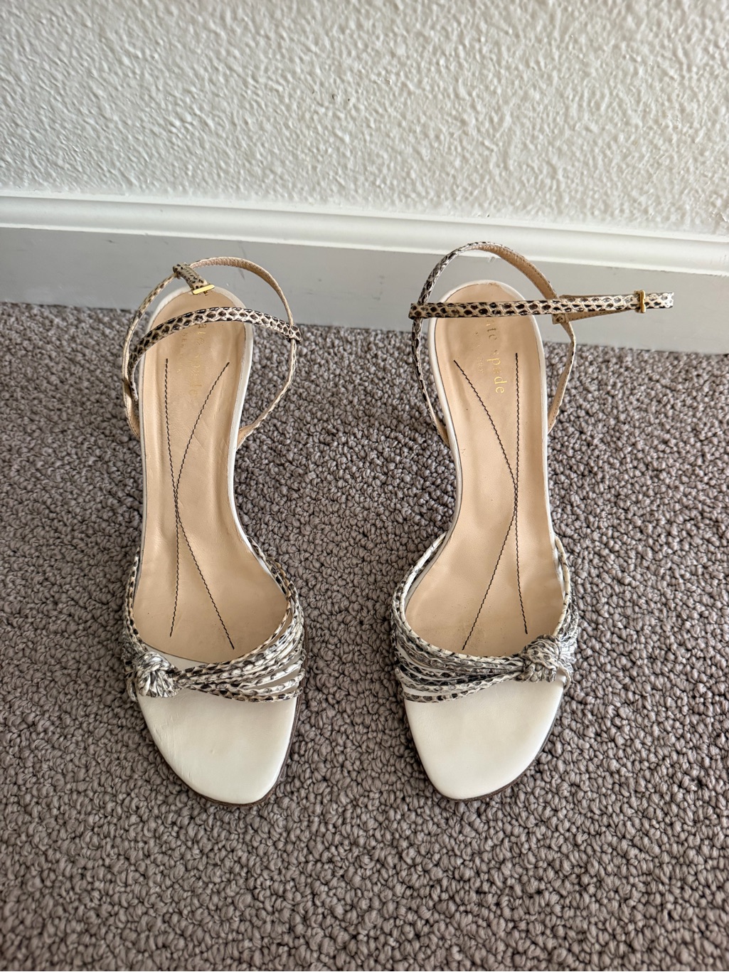 Kate Spade Ivory Braided Knotted Strap Sandals
